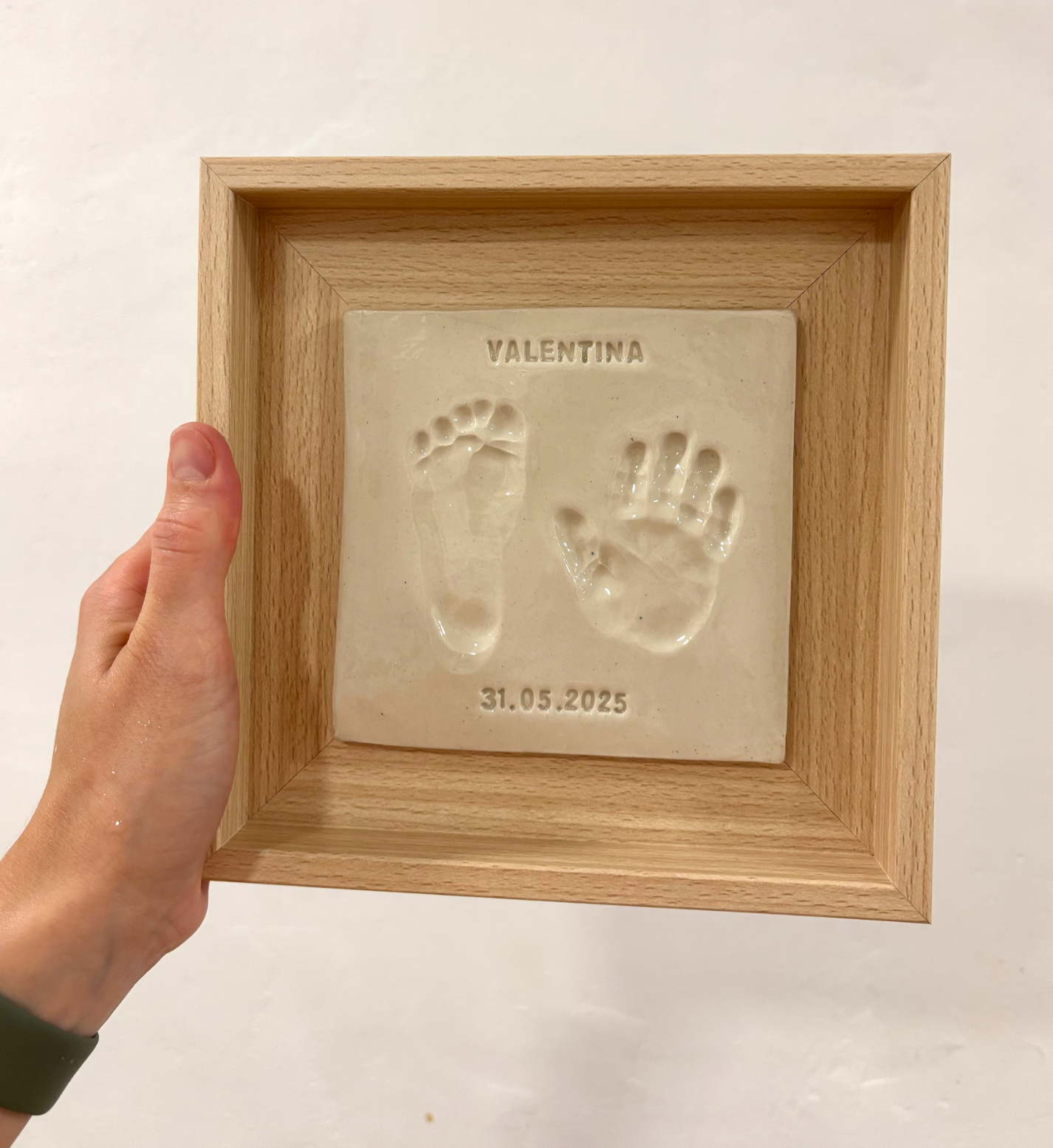 Placa de huellas bebé