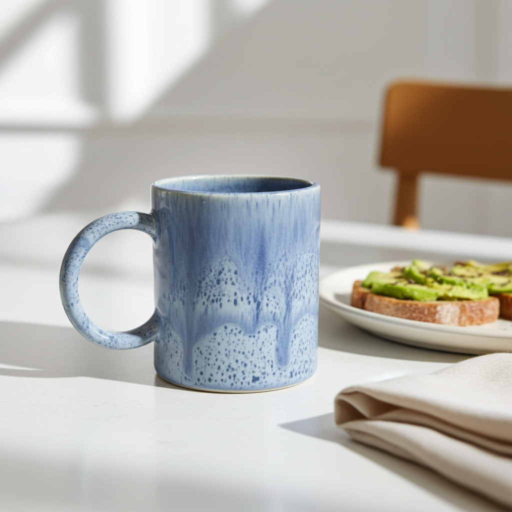 Taza azul recta